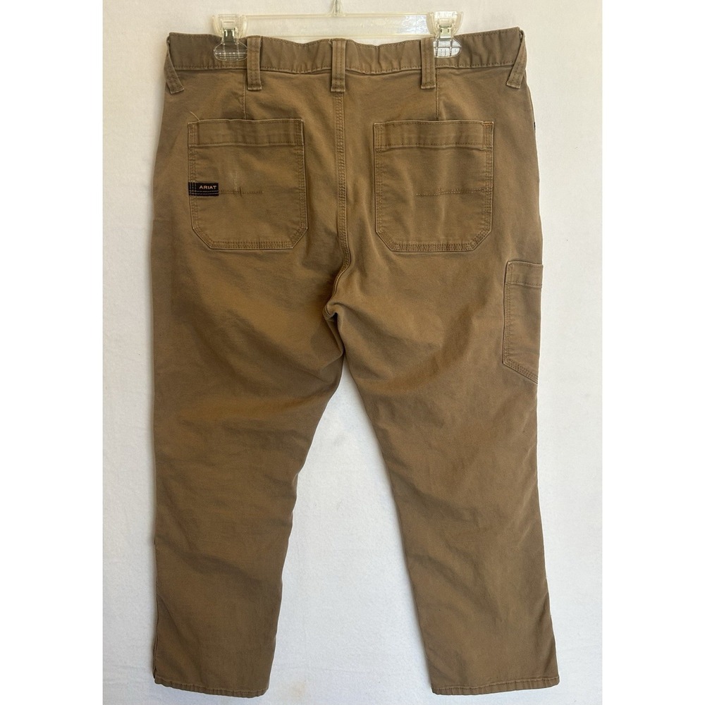 Ariat Rebar M4 Relaxed Men's 34x30‎ Field Khaki Double Knees Carpenter Canvas - Picture 8 of 14
